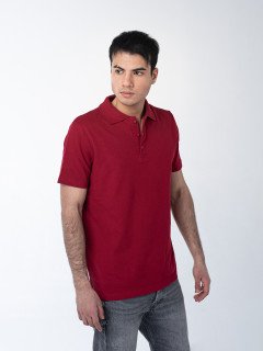Бордовая рубашка ПОЛО с эластаном мужская