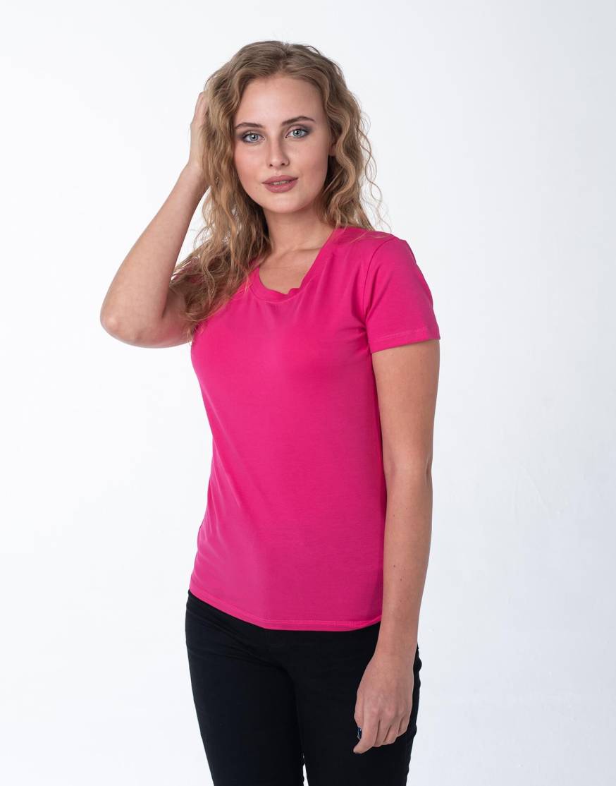 Женская малиновая футболка оптом